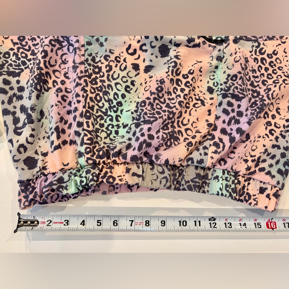 White Birch Rare Rainbow Neon Animal Print Leopard Hoodie Medium 90’s Style - Picture 4 of 11